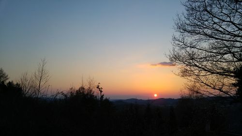 Scenic view of landscape at sunset