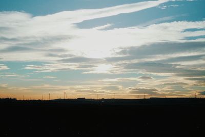 Scenic view of landscape against sky at sunset