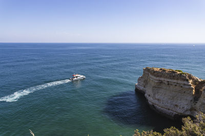 High angle view of sea against sky