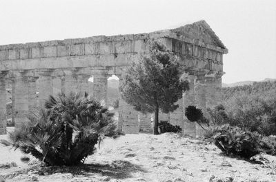 Old ruin building against clear sky