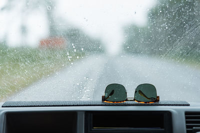 Close-up of raindrops on window