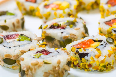 Close-up of served food in plate