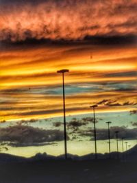 Low angle view of dramatic sky during sunset