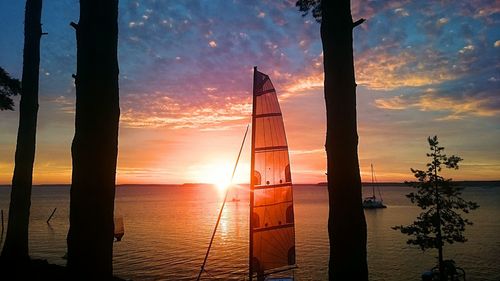 Scenic view of sea at sunset