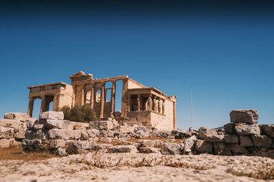 Historic building against clear blue sky