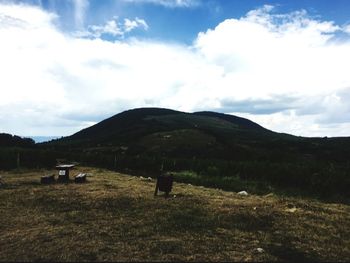 Scenic view of field against sky