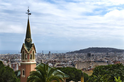 Church tower in park guell