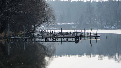 Scenic view of lake during winter