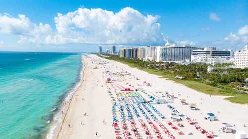 Panoramic view of beach against sky