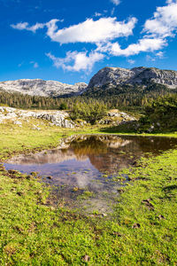 Impressive mountain landscape. piani eterni, dolomiti bellunesi national park, italy