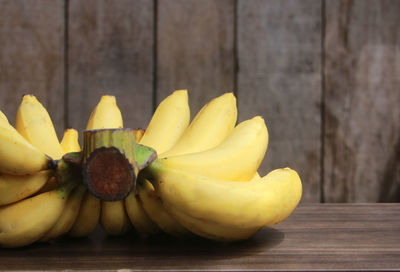 Close-up of bananas on table