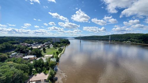 High angle view of landscape against sky