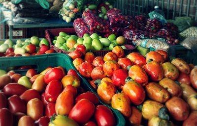 Close-up of fruits for sale at market stall