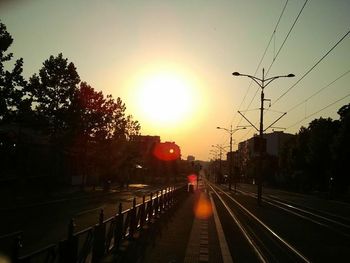 Railroad track at sunset