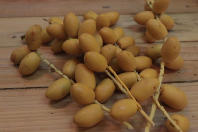 High angle view of fruits on table