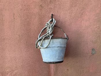 High angle view of garbage bin