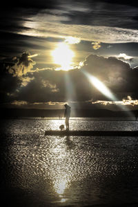 Scenic view of sunset over sea