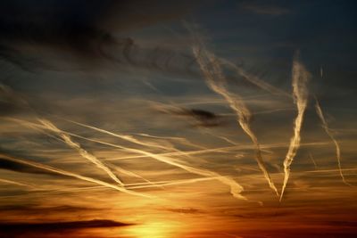 Low angle view of vapor trail in sky