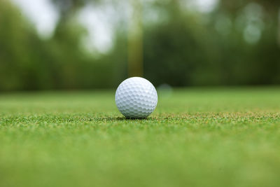 Golf ball on grass