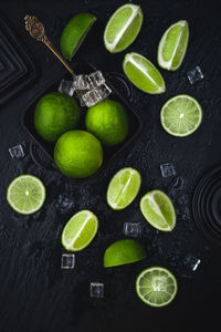 High angle view of food on table