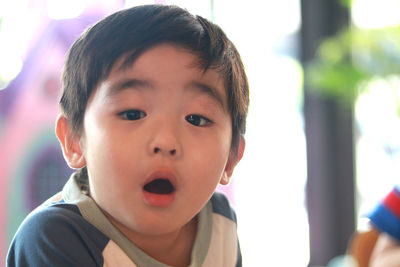 Close-up portrait of cute boy
