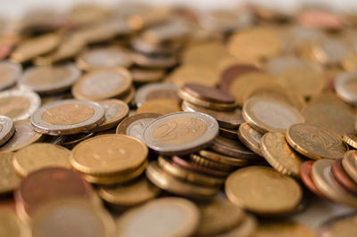 Full frame shot of coins