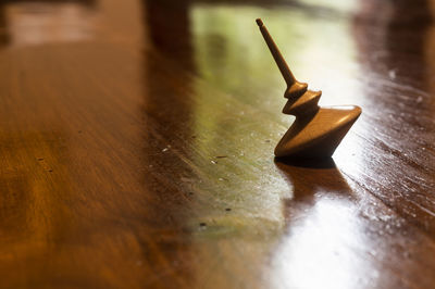 Close-up of toy on wooden table