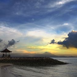 Scenic view of sea at sunset