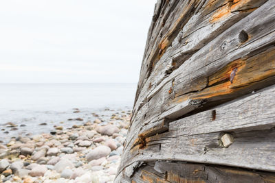 Old shipwreck on a seashore