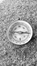 High angle view of information sign on field