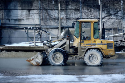 Bulldozer on street