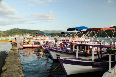 Boats in sea