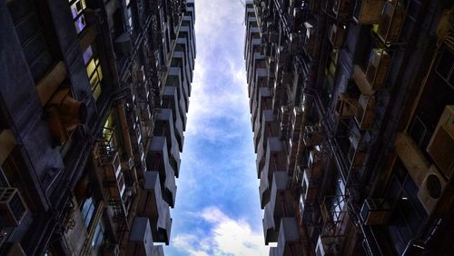 Low angle view of buildings against sky