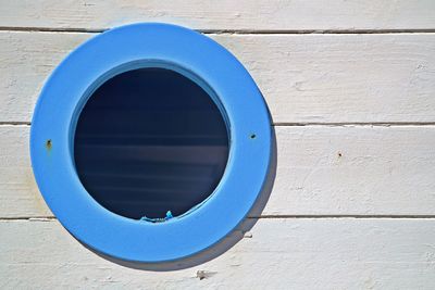 Close-up of blue wall