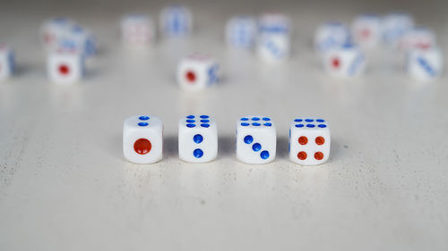 Close-up of coins on table