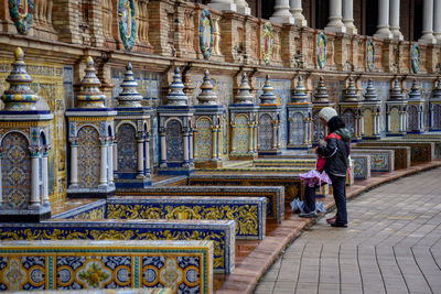 Full length of a man walking in temple