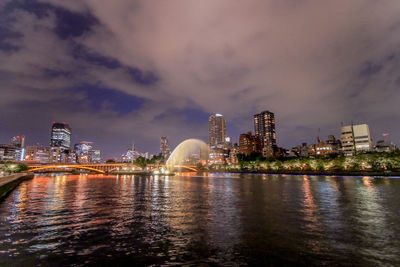 Illuminated city at night