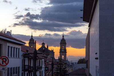 Panoramic view of cathedral against sky during sunset