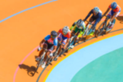 High angle view of multi colored umbrella