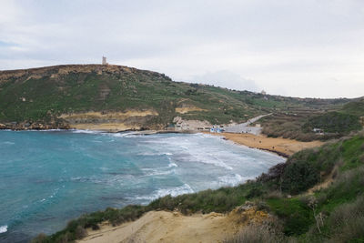 Scenic view of beach against sky