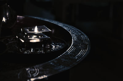 Close-up of coffee cup on table