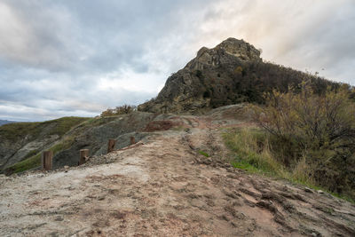 Scenic view of mountain against sky