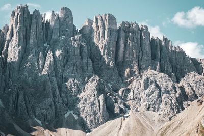 Panoramic view of rocky mountains against sky