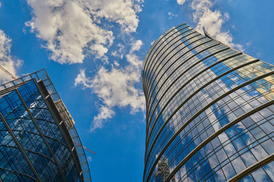 Low angle view of modern building against sky