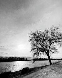 Scenic view of river against cloudy sky