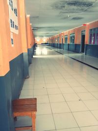 Empty corridor of building