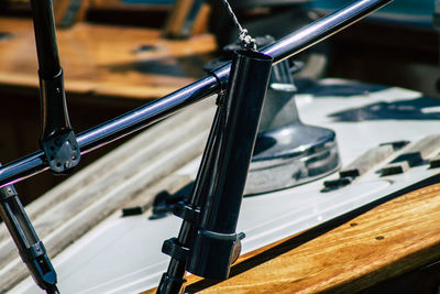 High angle view of bicycles