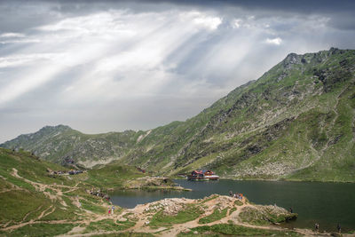 Scenic view of mountains against sky