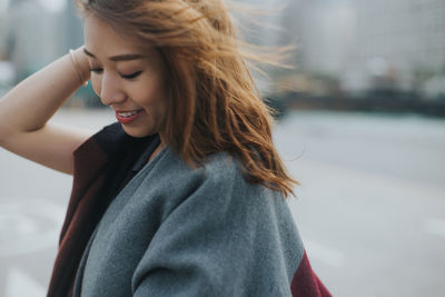 Close-up of young woman