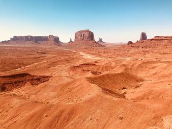 Rock formations in desert against sky